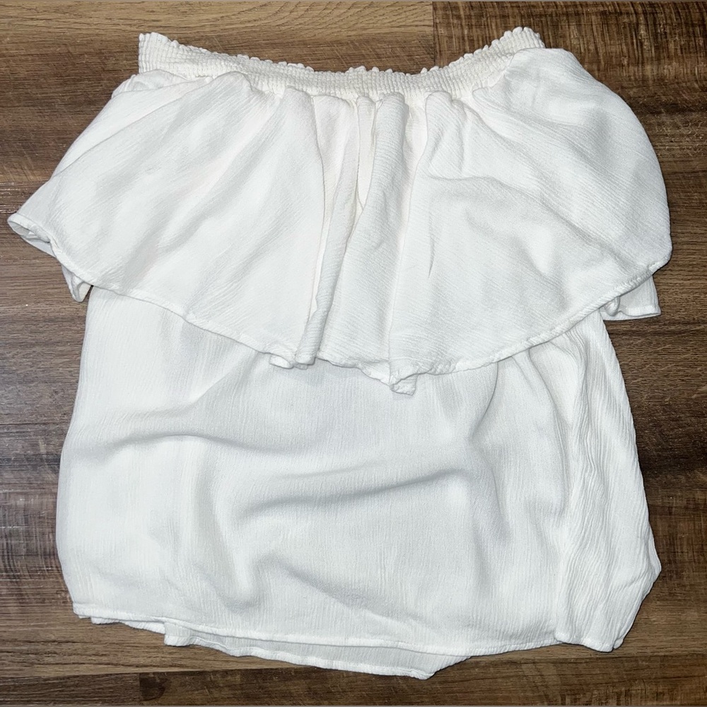 Show Me Your MuMu White Ruffled Off The Shoulder Blouse